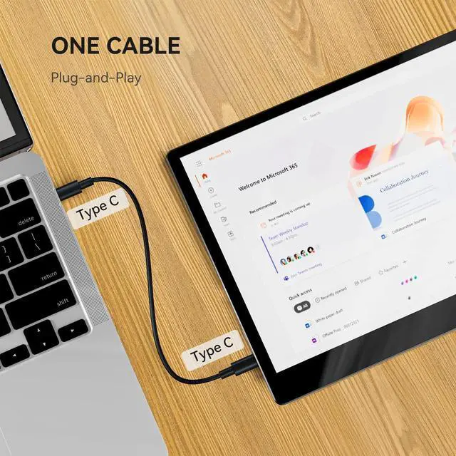 Alt view image 5 of 5 - Miktver 13.3 Inch Portable Touchscreen Monitor, 1920X1080 Full HD IPS Capacitive Touchscreen Monitor with 2 USB C Ports & HDMI Port Compatible with PC/Laptop/Phone/Mac/Xbox/PS4