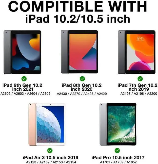 Alt view image 2 of 5 - OPAKIT Magnetic Keyboard Case for iPad 9th/8th/7th Generation 10.2 inch, iPad Pro 10.5-inch Air 3rd Case with Pencil Holder, 7 Color Backlight BT Keyboard (2021/2020/2019/2017), Blue