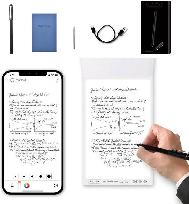 Main image of Ophayapen Smart Pen+Mini notebok, Digital Pen Real-time Sync for Digitizing, Storing, and Sharing Notes, Ideal Smart Pen for Note Taking, Drawing, Classroom, Offices, Compatible with Android and iOS