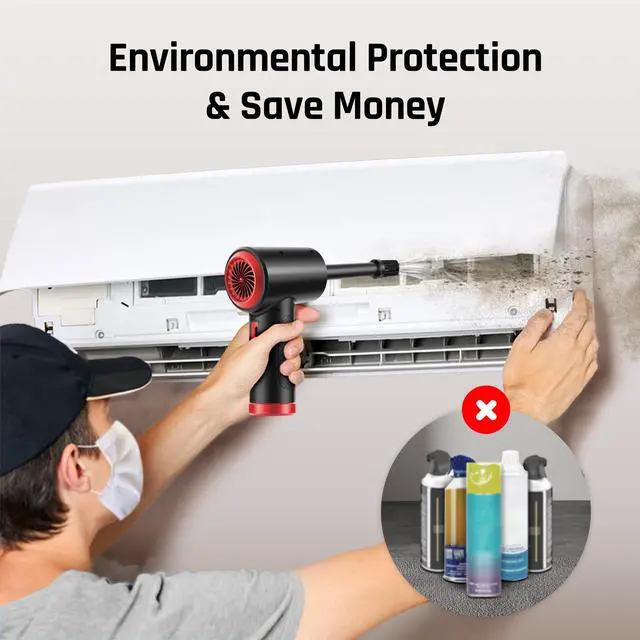 Alt view image 4 of 5 - Compressed Air - Cordless Electric Air Duster, Reusable Canned Air for Computers/Electronics/Keyboards/Blaster/Laptop Dust Spray Cleaner, Powerful Air Blower with Fast USB Charging-Replace Air Can