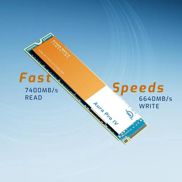 Alt view image 3 of 3 - OWC 2.0TB Aura Pro IV, PCIe 4.0 NVMe M.2 2280 Solid-State Drive