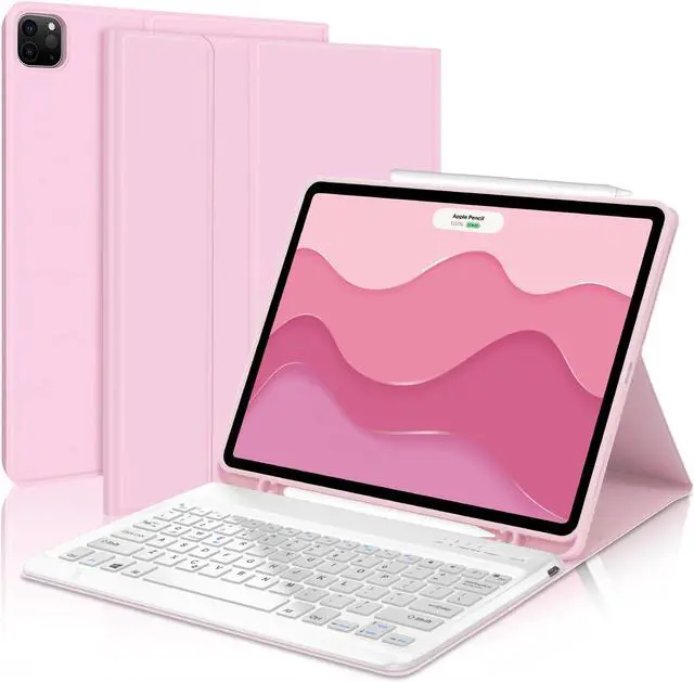 Main image of Keyboard Case for iPad Air 13 inch 2024 and iPad Pro 12.9 Case with Keyboard 6th/5th/4th/3rd Gen, Magnetic Detachable Slim Wireless Keyboard, Smart Folio Cover with Pencil Holder