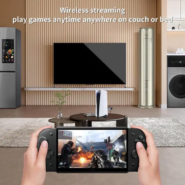 Alt view image 3 of 5 - PeakDo 7" 60Hz Streaming Gaming Handheld 0 Latency 100ft Wireless Game Console Screen with Split Controller for PC,Xbox,PS5/4,Switch,Portable Monitor Touchscreen USB C HDMI External Gaming Monitor(V3)