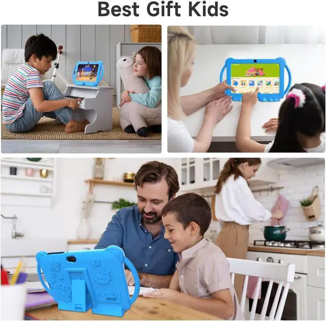 Alt view image 5 of 5 - PEICHENG Kids Tablet 7 inch Android 12.0 for Toddler, 4GB RAM 32GB ROM Bluetooth IPS Screen Parental Control Dual Camera Shockproof Case for Educational Games, (1PCS, Blue)