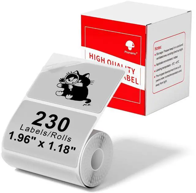 Alt view image 3 of 5 - Phomemo M220 Label Maker Orange & 1 Roll Transparent Thermal Label 1.96"x1.18"(50x30mm), Upgrade 3 Inch Barcode Portable Printer, for Office & Small Business, Compatible with Phones&PC