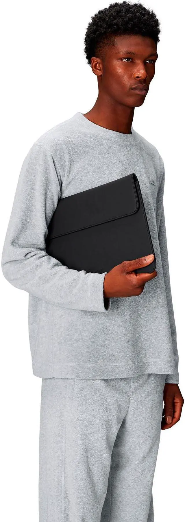 Alt view image 4 of 5 - Waterproof 16'' Laptop Portfolio Sleeve - Protective Case with Soft-Lined Compartment, Magnetic Closure, Durable PU Fabric for 16-Inch Laptops