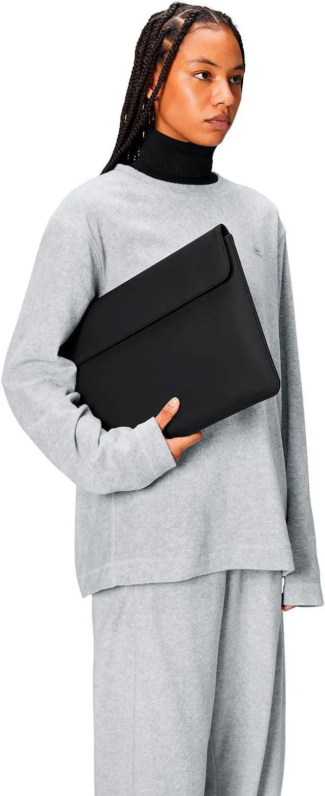 Alt view image 3 of 5 - Waterproof 16'' Laptop Portfolio Sleeve - Protective Case with Soft-Lined Compartment, Magnetic Closure, Durable PU Fabric for 16-Inch Laptops