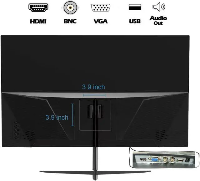 Alt view image 2 of 4 - 32 Inch FHD 1080P CCTV Security Monitor, Thin LED Screen Computer Monitor, 60Hz Refresh Rate with HDMI VGA BNC and Audio, Compatible with 4K, for Surveillance NVR/DVR System
