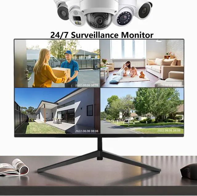 Alt view image 4 of 4 - 32 Inch FHD 1080P CCTV Security Monitor, Thin LED Screen Computer Monitor, 60Hz Refresh Rate with HDMI VGA BNC and Audio, Compatible with 4K, for Surveillance NVR/DVR System