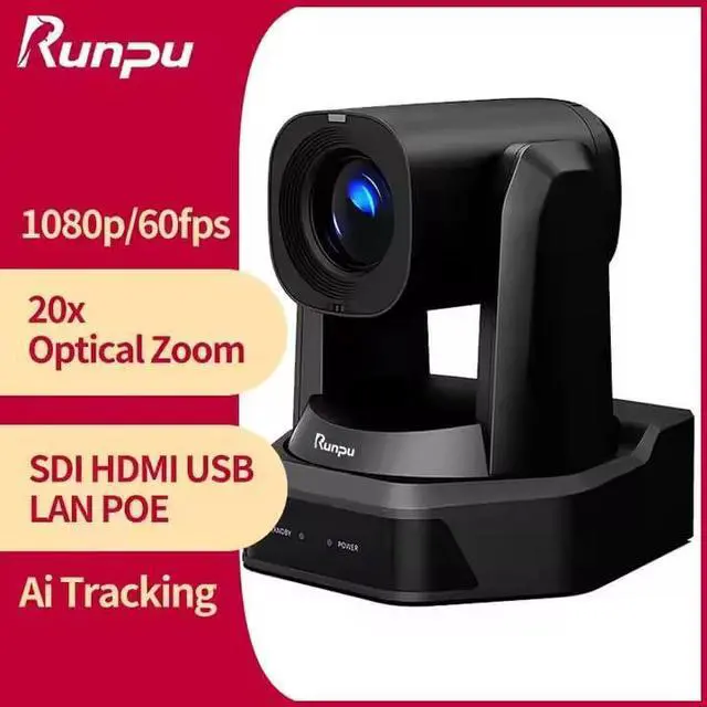Alt view image 2 of 5 - Runpu Church Broadcast SDI Poe 20X PTZ Optics Camera HD1080P 60fps, AI Auto Tracking Conference Camera with HDMI LAN USB3.0 USB2.0,Events Sports Podcast Camera Live Streaming RP-HD66A-20