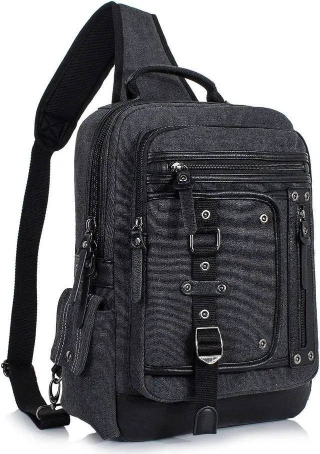 Main image of Schkleier Messenger Bag for Men Canvas Sling Bag Crossbody Backpack Laptop Shoulder Bag Hiking Daypacks Casual Tactical