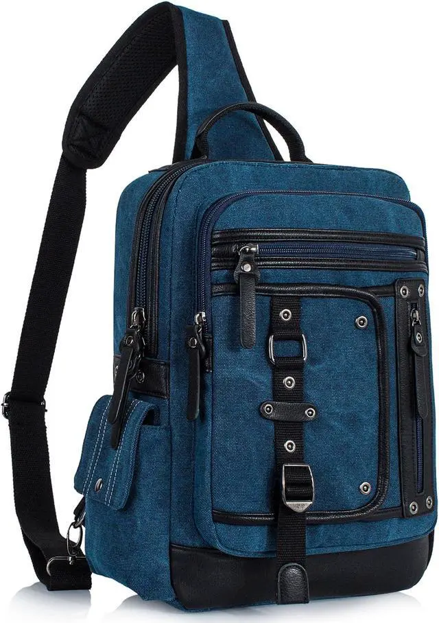 Main image of Schkleier Messenger Bag for Men Canvas Sling Bag Crossbody Backpack Laptop Shoulder Bag Hiking Daypacks Casual Tactical