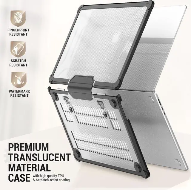 Alt view image 4 of 5 - SEYMAC stock Case for MacBook Air 15 inch 2025-2023 Release A3241 A3114/A2941 M4-M2 Chip, Shock-Absorbing Protection with Folding Stand &Mouse Pad/Bag Case for MacBook Air 15'' (HardBlack)