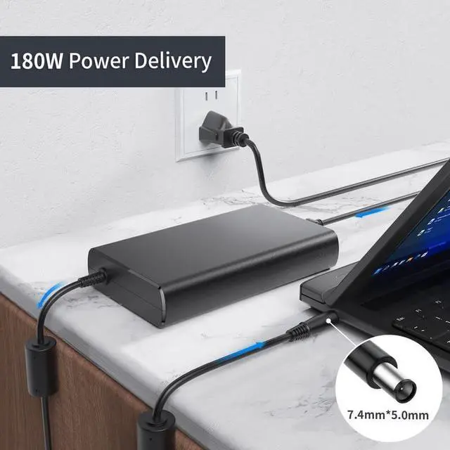 Alt view image 4 of 5 - QYD 180W 19.5V 9.23A Laptop Charger AC Adapter Compatible with Dell Precision 15 7530 7510 7520 7540 3240 M4600 M4700 M4800 G3 15 3579 3779 3590 G5 G7 15 5587 7588 Alienware 15 17 M15 R7 R6 R5 R3 R4