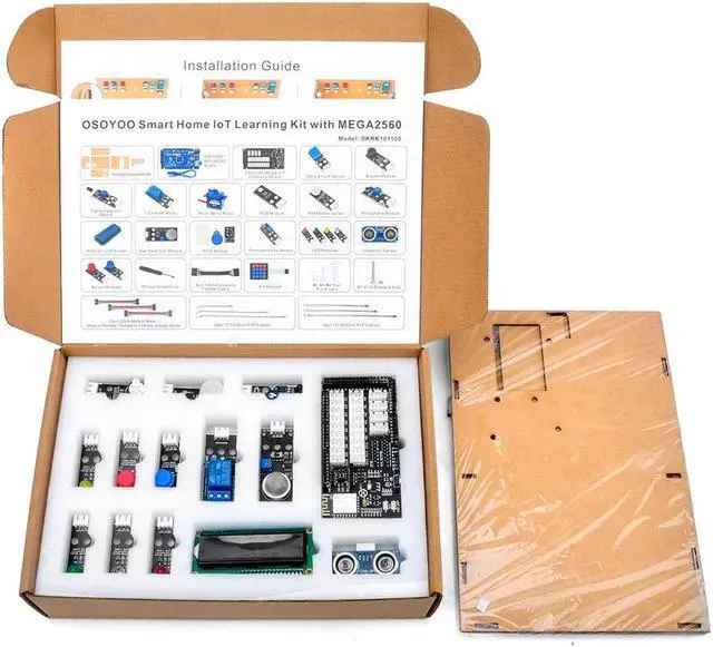 Alt view image 5 of 5 - OSOYOO IoT Electronic Smart Home Learner Kit for Arduino Mega2560, Learning STEM,Internet of Things,How to Code, Mechanical Building, Educational Coding for Teens Adults