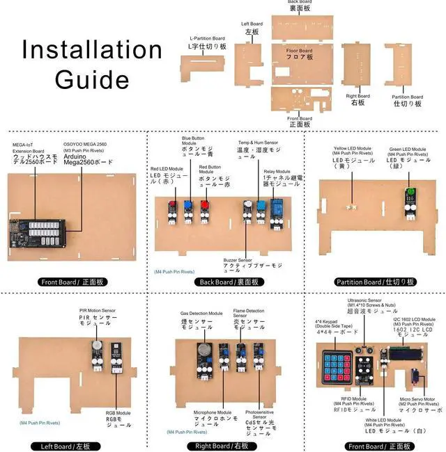 Alt view image 4 of 5 - OSOYOO IoT Electronic Smart Home Learner Kit for Arduino Mega2560, Learning STEM,Internet of Things,How to Code, Mechanical Building, Educational Coding for Teens Adults