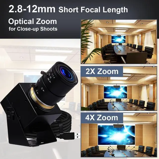 Alt view image 3 of 5 - SVPRO 8MP Zoom Webcam for Laptop, 2.8-12mm Lens Manual Focus USB Camera for PC Computer Camera, Windows, Linux, MacOS, Android