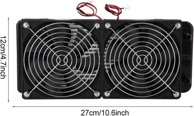 Alt view image 4 of 5 - Socobeta Water Cooler Radiator 240MM Computer CPU Water Cooling Cooler Heat Row Radiator with Dual Fan 18 Tubes