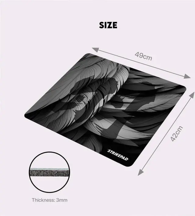 Alt view image 4 of 5 - Gaming Mousepad and Desk Mat, Waterproof Speed Mouse Pad, Transformation Pattern, Non-Stitched Edges, Large Mouse Mat for Gaming and Office, FANTECH STRIKEPAD MST491, Black 19.3" x 16.6"