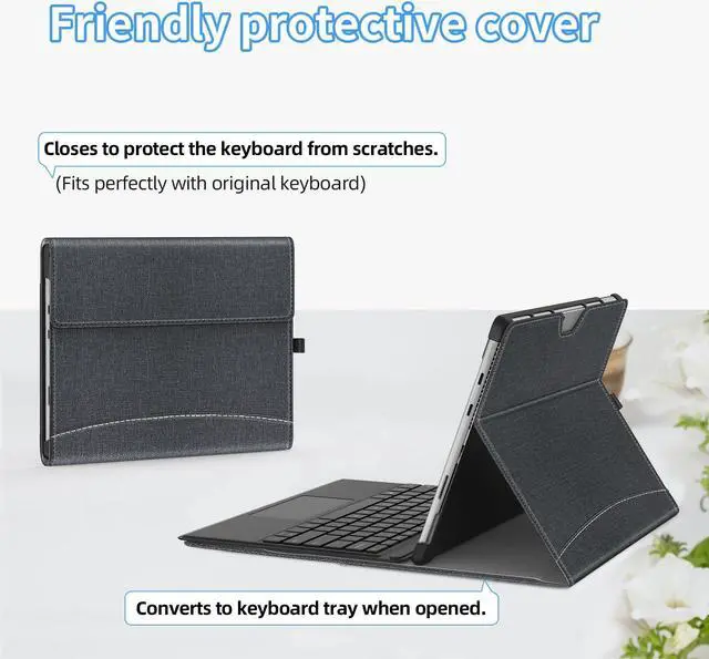 Alt view image 5 of 5 - SSS·GRGB Case fit 13 Inch Microsoft Surface Pro 11/10/9/8, Multiple Angle Viewing Portfolio Business Cover with Stylus Holder & Pocket, Compatible with Type Cover Keyboard & Dock,Black