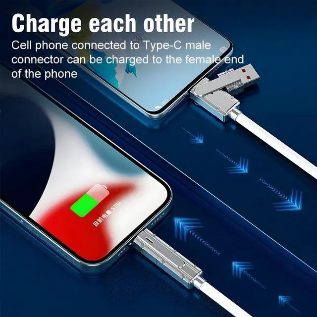 Alt view image 3 of 5 - SWLIFL 2 Pack Chubby Silicone 4 in 1 USB C Charging Cable and 2 Pack 4 in 1 USB C to C Cable 3.3ft Braided 100W Bundle