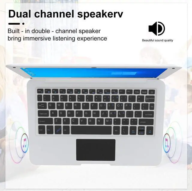 Alt view image 4 of 5 - Tablets & Computers 10.1 Inch Netbook Laptop, Android 12, Quad Core Processor, 2gb Ram, 64gb ROM, Webcam, 2* USB, SD Card Slot, Bluetooth, WiFi- White