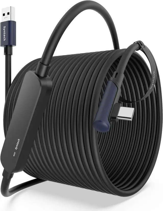 Main image of Syntech Link Cable 33 FT with Signal Booster Compatible with Meta/Oculus Quest 3, Quest2/Pro/Pico4 Accessories and PC/SteamVR, High Speed Data Transfer, USB 3.0 to USB C Cable for VR Headset, Black
