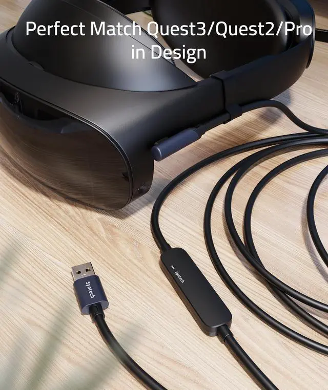 Alt view image 3 of 5 - Syntech Link Cable 33 FT with Signal Booster Compatible with Meta/Oculus Quest 3, Quest2/Pro/Pico4 Accessories and PC/SteamVR, High Speed Data Transfer, USB 3.0 to USB C Cable for VR Headset, Black