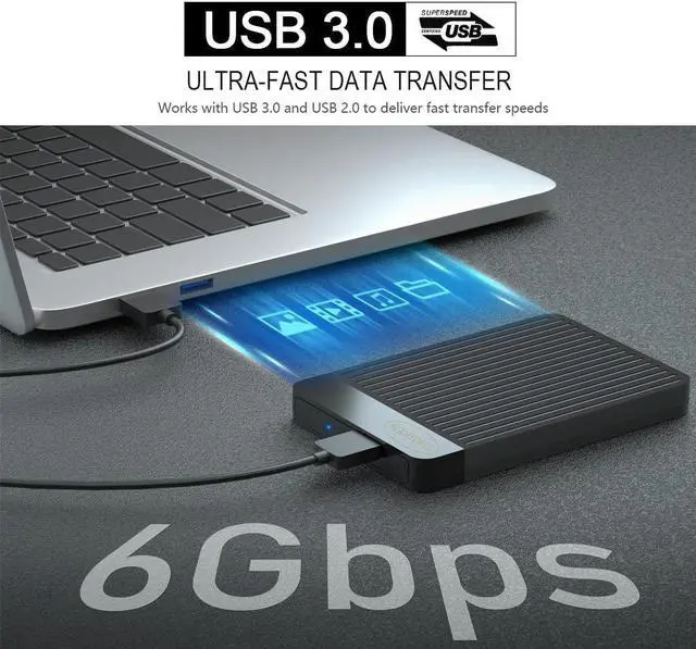 Alt view image 3 of 5 - Tianken 1TB Ultra Slim Portable External Hard Disk Drive 2.5'' USB 3.0 HDD Storage for Mac, PC, Laptop, PS4, Xbox one