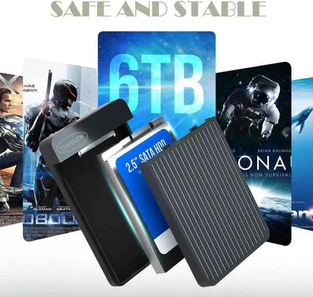 Alt view image 5 of 5 - Tianken 1TB Ultra Slim Portable External Hard Disk Drive 2.5'' USB 3.0 HDD Storage for Mac, PC, Laptop, PS4, Xbox one