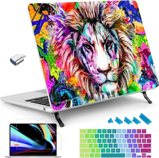 Main image of Tuiklol Case for MacBook Air 13.6 inch 2024 2023 Model M3 A3113 M2 A2681, Bracket Hard Shell Case with Keyboard Cover & Screen Protector & Dust Plug for MacBook Air 13.6 Cover, Lion