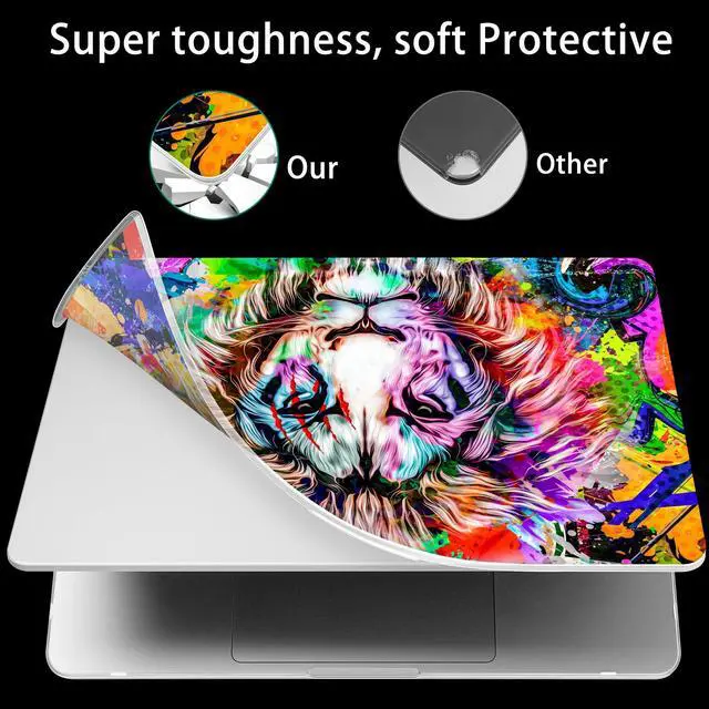 Alt view image 3 of 5 - Tuiklol Case for MacBook Air 13.6 inch 2024 2023 Model M3 A3113 M2 A2681, Bracket Hard Shell Case with Keyboard Cover & Screen Protector & Dust Plug for MacBook Air 13.6 Cover, Lion