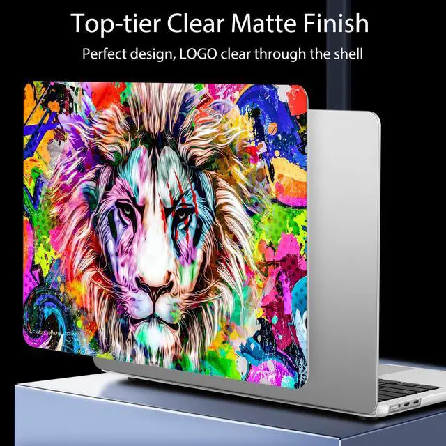 Alt view image 4 of 5 - Tuiklol Case for MacBook Air 13.6 inch 2024 2023 Model M3 A3113 M2 A2681, Bracket Hard Shell Case with Keyboard Cover & Screen Protector & Dust Plug for MacBook Air 13.6 Cover, Lion