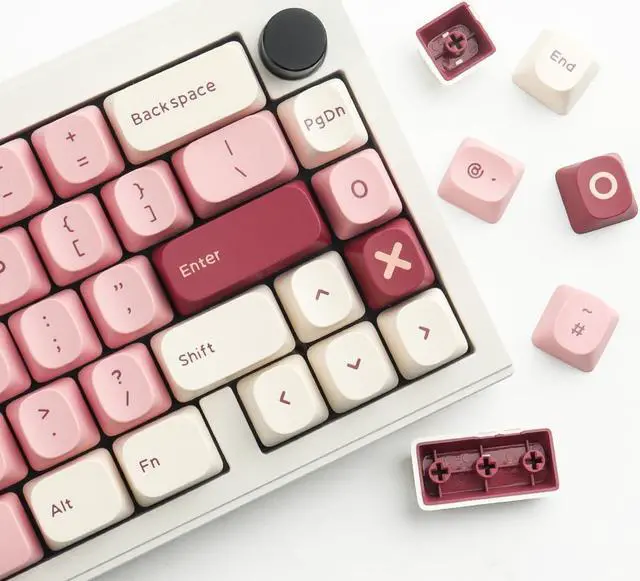 Alt view image 2 of 5 - TYRIXKI PBT Keycaps 172 Keys Pink Keycaps, Cute Keycaps Dye-Sublimation YMK Profile Double Shot Custom Keycaps for Cherry Gateron MX Swithes Mechanical Keyboards
