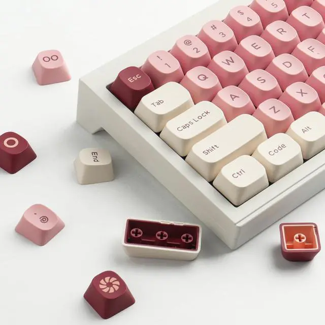 Alt view image 5 of 5 - TYRIXKI PBT Keycaps 172 Keys Pink Keycaps, Cute Keycaps Dye-Sublimation YMK Profile Double Shot Custom Keycaps for Cherry Gateron MX Swithes Mechanical Keyboards