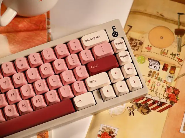 Alt view image 4 of 5 - TYRIXKI PBT Keycaps 172 Keys Pink Keycaps, Cute Keycaps Dye-Sublimation YMK Profile Double Shot Custom Keycaps for Cherry Gateron MX Swithes Mechanical Keyboards