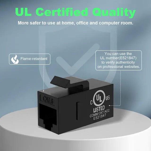 Alt view image 5 of 5 - VCE Patch Panel 24 Port with 25-Pack Cat6 Black RJ45 Keystone Coupler, 1U Blank Rackmount Panel, 19 inch, 1 Pack