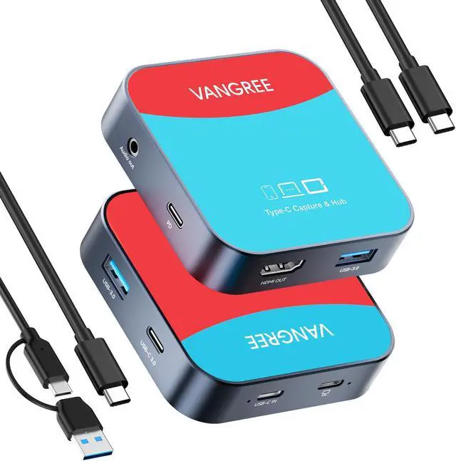 Main image of USB-C Video Capture Card & USB Hub, 1080P 60FPS USB C Video Capture USB 3.0 100W PD with Ultra-Low Latency for Gaming, Streaming, Recording, Compatible with Switch, iPad, Meta Quest 3, iPhone 15