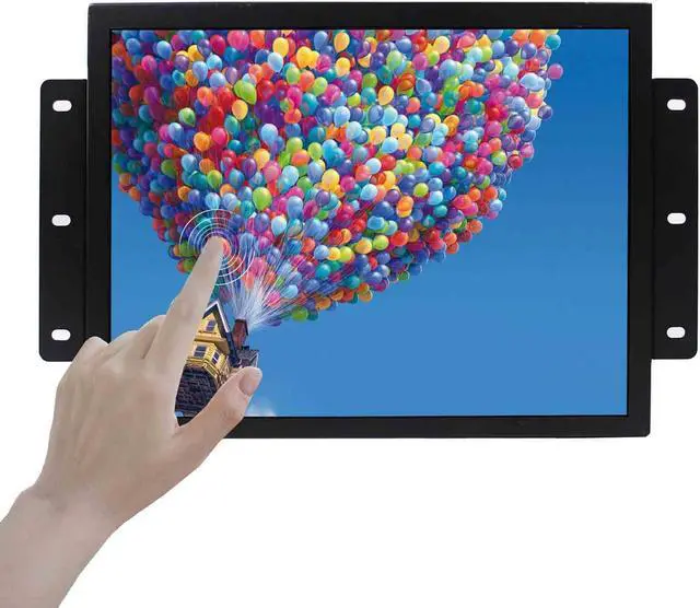 Alt view image 2 of 5 - VSDISPLAY 12.1 Inch 10 Points Touch Screen Industrial LCD Monitor 1024x768 4:3 Aspect Ratio Display with Wall Mounting Brackets,Supports HD-MI/VGA/DVI Input