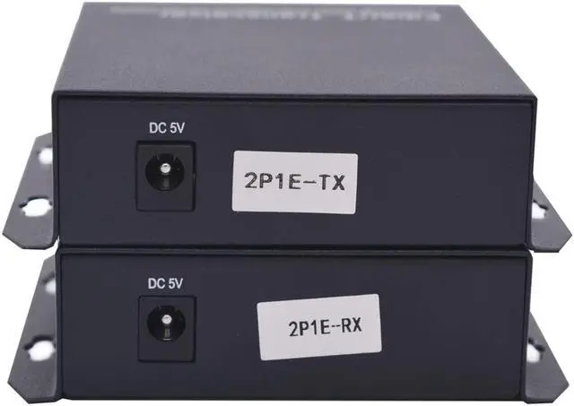 Alt view image 4 of 5 - Wekuant 2 x RJ11 Telephone and 10/100 Mbps Ethernet Over Fiber Converter - POTS to Fiber Optic Extender, Universal Single Mode up to 20Km(12.4 mi) and Multimode 500m(0.31 mi), A Pair.