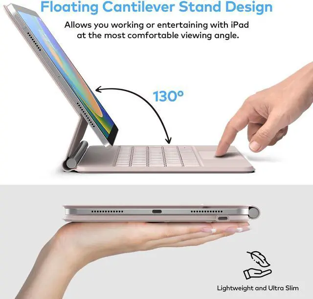 Alt view image 3 of 5 - Keyboard Case for iPad 10th generation 2022 - Magic-Style Magnetic Keyboard Case with Multi-Touch Trackpad Compatible with iPad 10.9 inch 10th Gen - Floating Cantilever Stand-Wireless Keyboard Case