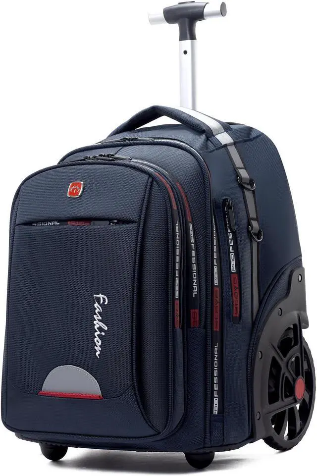 Main image of WMHYLYH Waterproof Rolling Backpack for Women and Men, Laptop Backpack with Wheels for Adults, Carry on Backpack with Large Wheels for Travel and Business Commuter (Blue, 22inch)