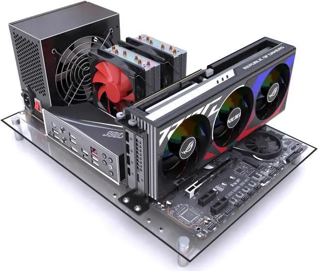 Alt view image 2 of 5 - PC Test Bench Open Frame Computer Case DIY PC Case, Support ATX/MATX/ITX Motherboards, Transparent Organic Glass Frame, Rectangular Heat Dissipation Design, Open Computer Case Bracke(MATX)