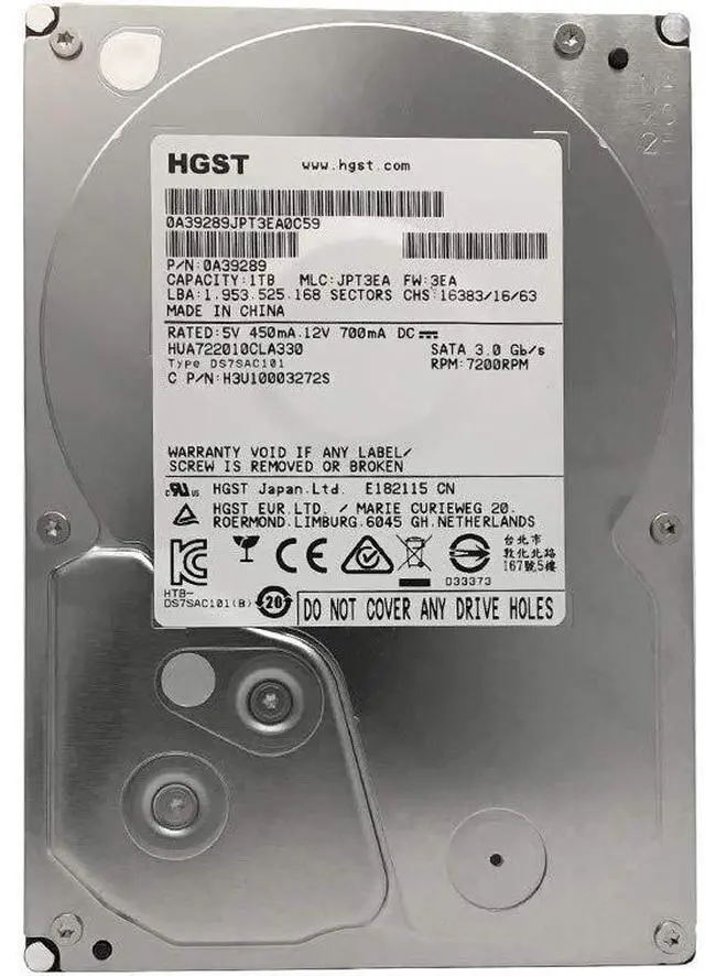 Alt view image 4 of 5 - HGST Ultrastar A7K2000 HUA722010CLA330 (0A39289) 1TB 32MB Cache 7200RPM SATA 3.0GB/s Internal Desktop Hard Drive - 1 Year Warranty