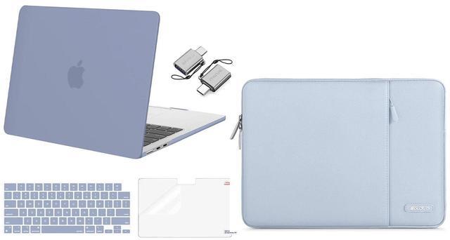 Main image of MOSISO Compatible with MacBook Air 13.6 inch Case 2022 2023 2024 Release M3 A3113 M2 A2681, Plastic Hard Shell Case&Keyboard Cover&Screen Protector&Type C Adapter&Case, Lavender Gray&Baby Blue