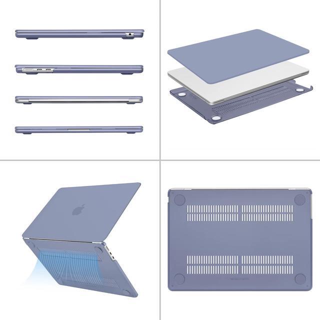 Alt view image 3 of 5 - MOSISO Compatible with MacBook Air 13.6 inch Case 2022 2023 2024 Release M3 A3113 M2 A2681, Plastic Hard Shell Case&Keyboard Cover&Screen Protector&Type C Adapter&Case, Lavender Gray&Baby Blue