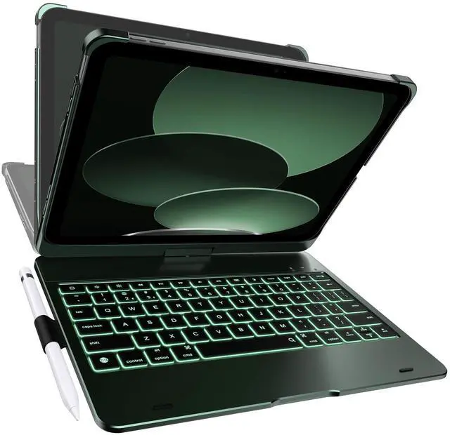 Main image of typecase for iPad 10th Generation Case with Keyboard (10.9", 2022) - No Trackpad, 11-Color Backlight, 360deg Rotatable, 7 Use Modes, Thin & Lightweight - Midnight Green