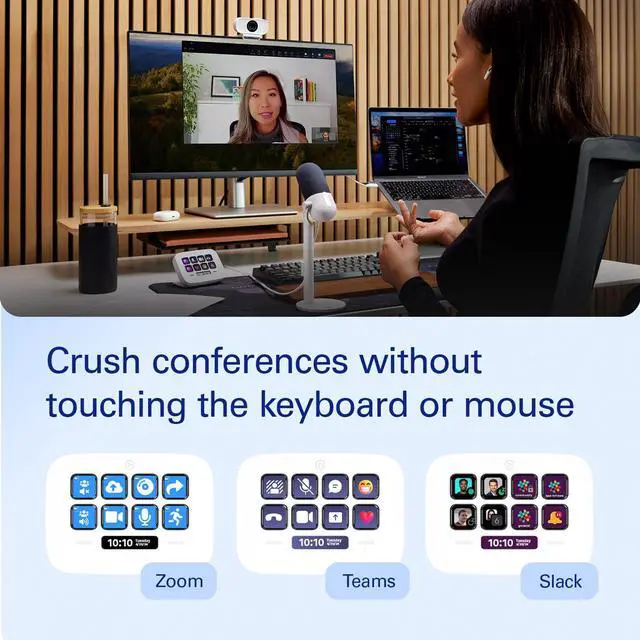 Alt view image 3 of 5 - Elgato Stream Deck Neo  8 Customizable Keys, 2 Touch Points, Speed Through Tasks & Workflows - Control Word, Excel, PowerPoint, Teams, Zoom, Spotify and more, Drag-n-Drop Setup - Works with Mac & PC