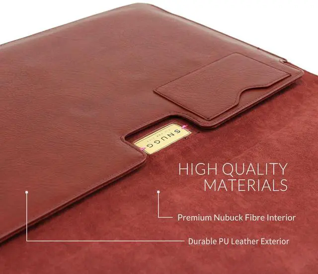 Alt view image 4 of 5 - MacBook Pro Touch 13" (2016, 2017) Sleeve, Snugg - Dusty Cedar Red Leather Sleeve Case Protective Cover for MacBook Pro Touch 13" (2016, 2017) 13" Touchbar
