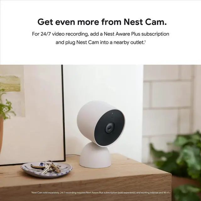 Alt view image 5 of 5 - Google Nest Cam Stand - Wired Tabletop Stand for Nest Cam (Battery) Only - Snow